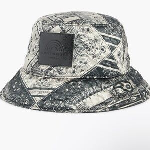 Kurt Geiger Black & White Paisley-Print Quilted Bucket Hat